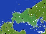 山口県のアメダス実況(風向・風速)(2020年01月12日)