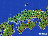 中国地方のアメダス実況(日照時間)(2020年01月13日)