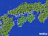 四国地方のアメダス実況(風向・風速)(2020年01月13日)