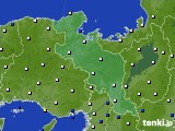 京都府のアメダス実況(風向・風速)(2020年01月13日)