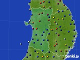 秋田県のアメダス実況(日照時間)(2020年01月14日)