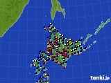 北海道地方のアメダス実況(日照時間)(2020年01月15日)