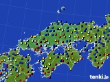 中国地方のアメダス実況(日照時間)(2020年01月15日)