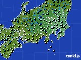 関東・甲信地方のアメダス実況(気温)(2020年01月15日)