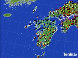 九州地方のアメダス実況(日照時間)(2020年01月18日)
