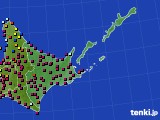 道東のアメダス実況(日照時間)(2020年01月18日)
