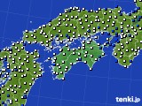 四国地方のアメダス実況(風向・風速)(2020年01月18日)