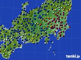 関東・甲信地方のアメダス実況(日照時間)(2020年01月19日)