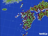九州地方のアメダス実況(日照時間)(2020年01月21日)