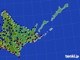 道東のアメダス実況(日照時間)(2020年01月21日)