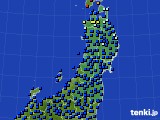 東北地方のアメダス実況(日照時間)(2020年01月23日)