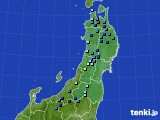 東北地方のアメダス実況(積雪深)(2020年01月24日)
