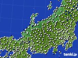 北陸地方のアメダス実況(風向・風速)(2020年01月25日)