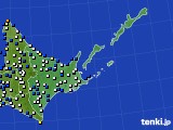 道東のアメダス実況(風向・風速)(2020年01月25日)