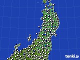 2020年01月26日の東北地方のアメダス(風向・風速)