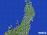 2020年01月27日の東北地方のアメダス(風向・風速)