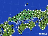 中国地方のアメダス実況(風向・風速)(2020年01月27日)