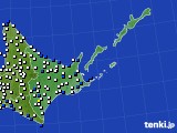 道東のアメダス実況(風向・風速)(2020年01月27日)