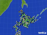 北海道地方のアメダス実況(風向・風速)(2020年01月30日)