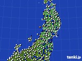 2020年01月31日の東北地方のアメダス(風向・風速)