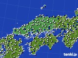 2020年01月31日の中国地方のアメダス(風向・風速)