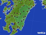 宮崎県のアメダス実況(日照時間)(2020年02月01日)