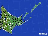 道東のアメダス実況(風向・風速)(2020年02月01日)