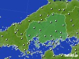 2020年02月02日の広島県のアメダス(風向・風速)