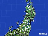 東北地方のアメダス実況(風向・風速)(2020年02月03日)