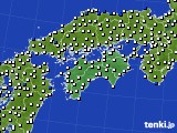 四国地方のアメダス実況(風向・風速)(2020年02月04日)