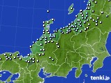 北陸地方のアメダス実況(降水量)(2020年02月05日)