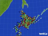 北海道地方のアメダス実況(日照時間)(2020年02月05日)