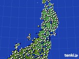 東北地方のアメダス実況(風向・風速)(2020年02月05日)