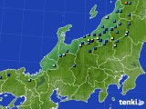 北陸地方のアメダス実況(積雪深)(2020年02月08日)