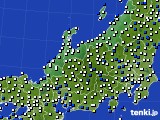 北陸地方のアメダス実況(風向・風速)(2020年02月08日)