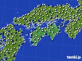 四国地方のアメダス実況(風向・風速)(2020年02月08日)