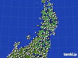 東北地方のアメダス実況(風向・風速)(2020年02月09日)