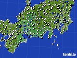 東海地方のアメダス実況(風向・風速)(2020年02月09日)