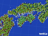 四国地方のアメダス実況(日照時間)(2020年02月10日)