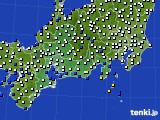 東海地方のアメダス実況(風向・風速)(2020年02月10日)