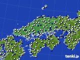 中国地方のアメダス実況(風向・風速)(2020年02月10日)