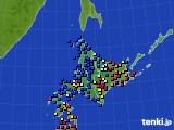 北海道地方のアメダス実況(日照時間)(2020年02月12日)