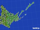 道東のアメダス実況(風向・風速)(2020年02月12日)