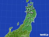 東北地方のアメダス実況(降水量)(2020年02月13日)