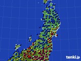東北地方のアメダス実況(日照時間)(2020年02月13日)