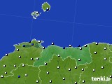 鳥取県のアメダス実況(風向・風速)(2020年02月13日)