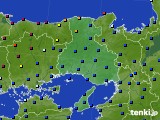 兵庫県のアメダス実況(日照時間)(2020年02月14日)