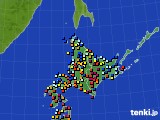 北海道地方のアメダス実況(日照時間)(2020年02月15日)