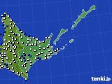 道東のアメダス実況(風向・風速)(2020年02月15日)