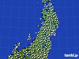 2020年02月17日の東北地方のアメダス(風向・風速)